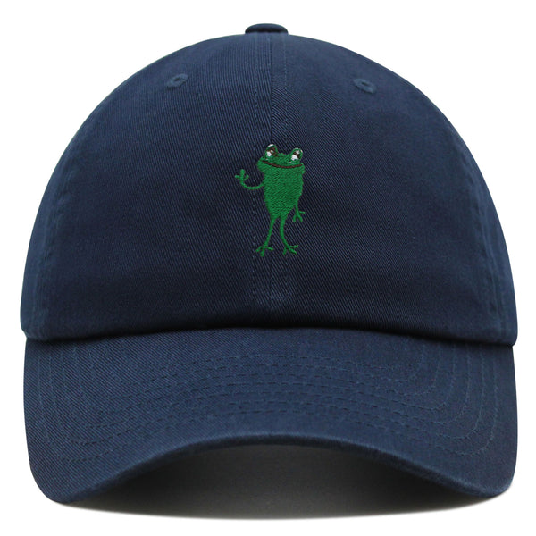 Frog Hi! Premium Dad Hat Embroidered Baseball Cap Cute