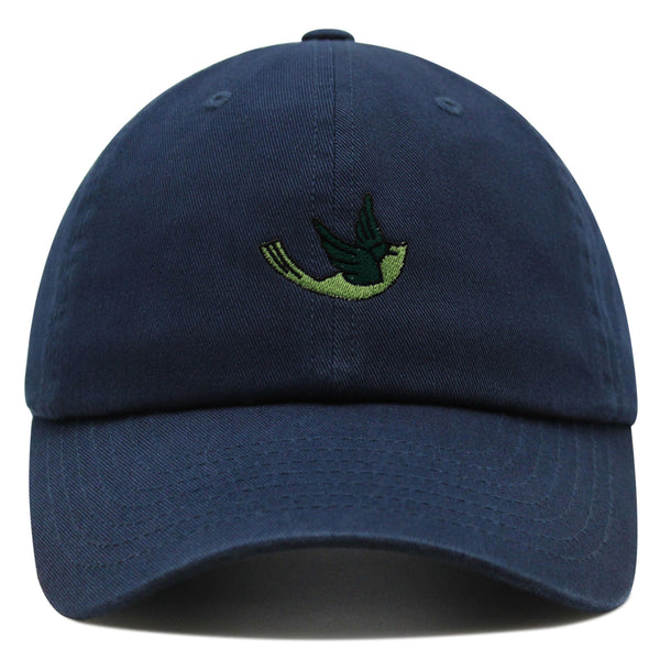 Green Bird Premium Dad Hat Embroidered Baseball Cap Nature Animal