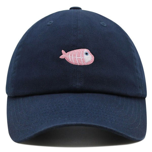 Fishbone Premium Dad Hat Embroidered Baseball Cap Pink Bone