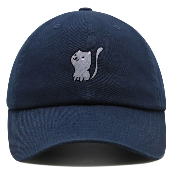 Meow Premium Dad Hat Embroidered Baseball Cap Cat Kitty