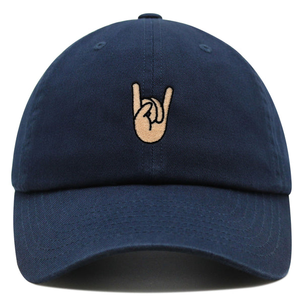 Rock and Roll Premium Dad Hat Embroidered Baseball Cap Hand Sign Peace