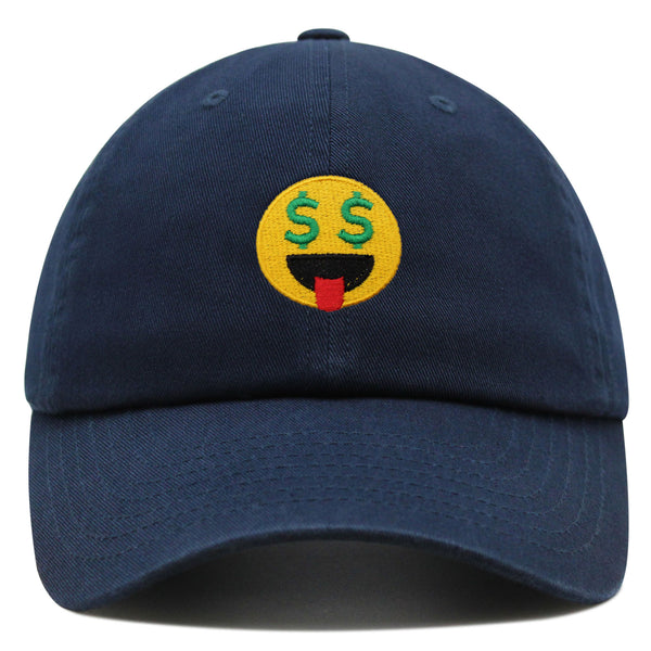 Money Eyes Emoji Premium Dad Hat Embroidered Baseball Cap Funny