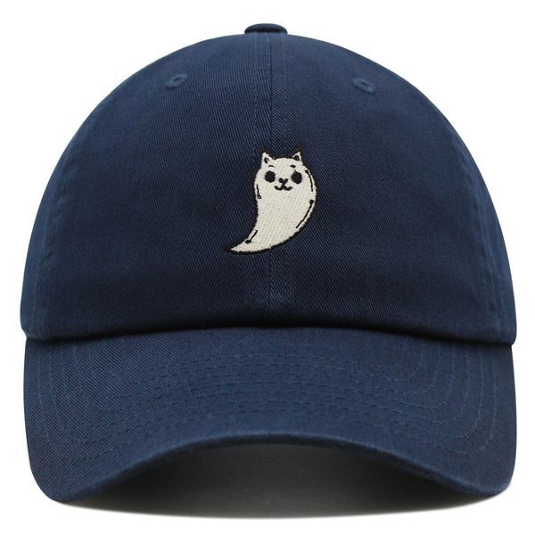 Ghost Cat  Premium Dad Hat Embroidered Baseball Cap Cute