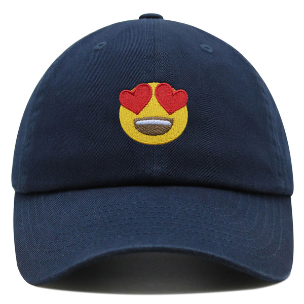 Heart Eyes Emoji Premium Dad Hat Embroidered Baseball Cap Romantic Love