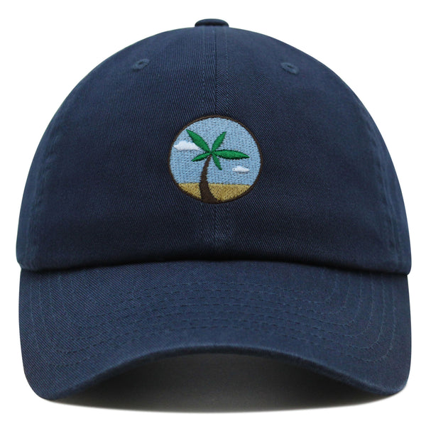 Oasis Palm Tree Premium Dad Hat Embroidered Cotton Baseball Cap