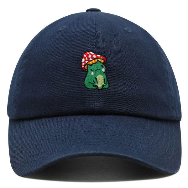 Cute Frog Mushroom Premium Dad Hat Embroidered Cotton Baseball Cap Cute Froggy