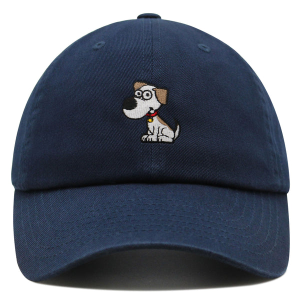 Dog with Red Collar Premium Dad Hat Embroidered Cotton Baseball Cap Cartoon Puppy