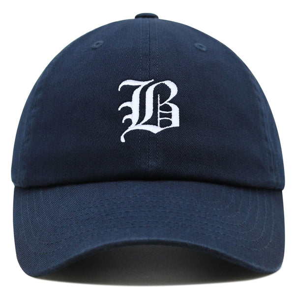 Old English Letter B Premium Dad Hat Embroidered Cotton Baseball Cap English Alphabet