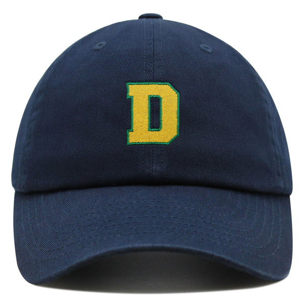 Initial D College Letter Premium Dad Hat Embroidered Cotton Baseball Cap Yellow Alphabet