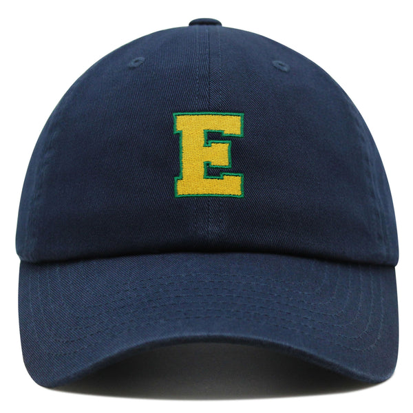 Initial E College Letter Premium Dad Hat Embroidered Cotton Baseball Cap Yellow Alphabet
