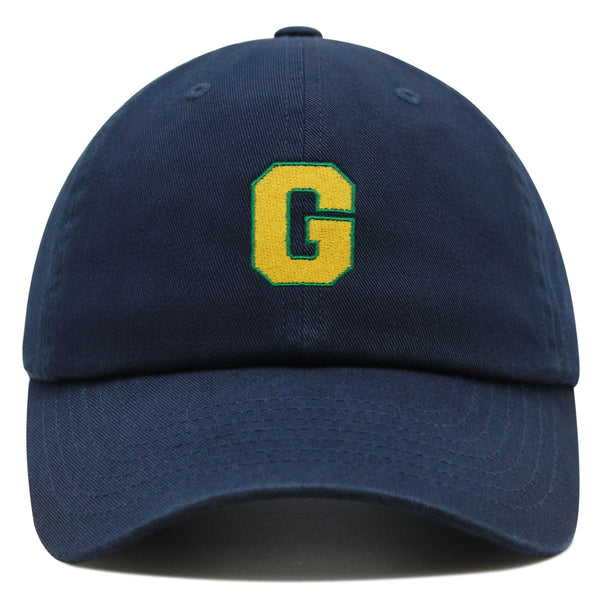 Initial G College Letter Premium Dad Hat Embroidered Cotton Baseball Cap Yellow Alphabet