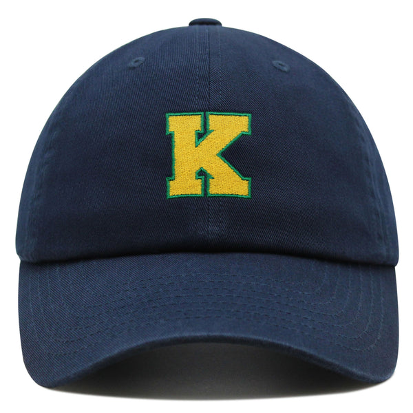 Initial K College Letter Premium Dad Hat Embroidered Cotton Baseball Cap Yellow Alphabet