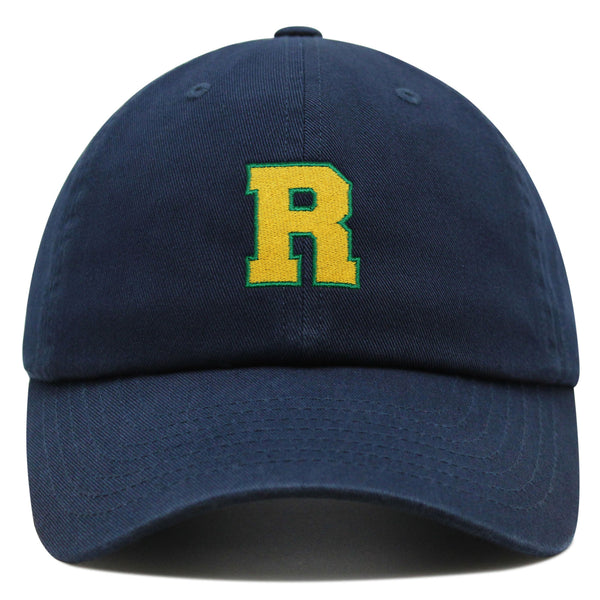 Initial R College Letter Premium Dad Hat Embroidered Cotton Baseball Cap Yellow Alphabet