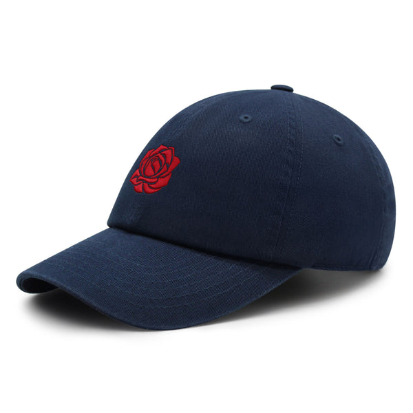 Red Rose Premium Dad Hat Embroidered Cotton Baseball Cap Flower