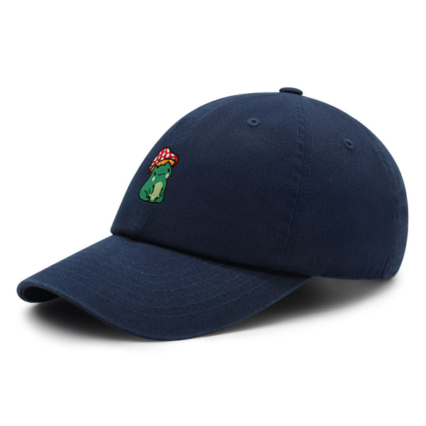 Cute Frog Mushroom Premium Dad Hat Embroidered Cotton Baseball Cap Cute Froggy