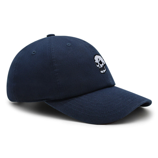 Skull Side View Premium Dad Hat Embroidered Baseball Cap Grunge