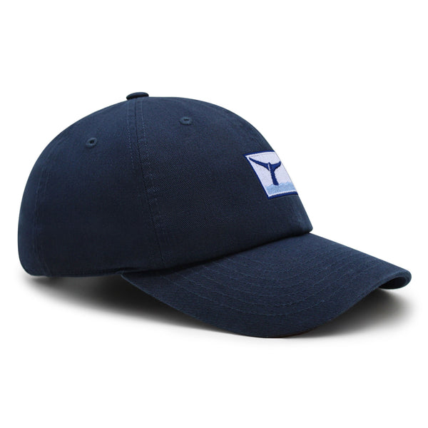 Whale Tail Premium Dad Hat Embroidered Baseball Cap Ocean Logo