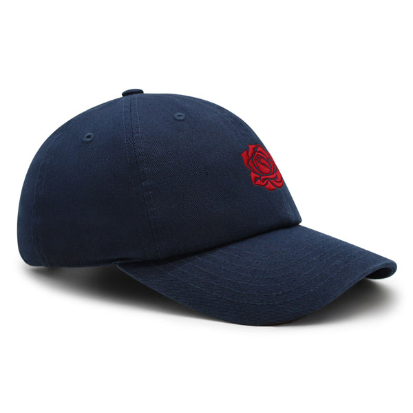 Red Rose Premium Dad Hat Embroidered Cotton Baseball Cap Flower