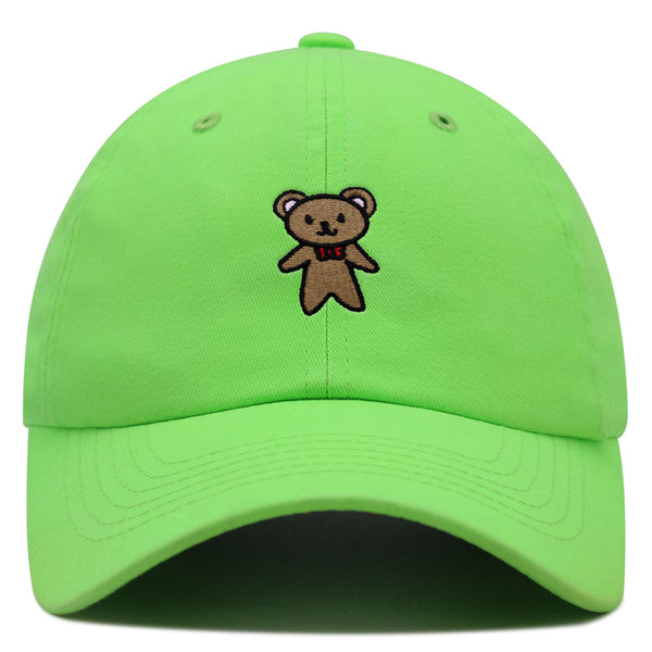 Teddy Bear Premium Dad Hat Embroidered Baseball Cap Ribbon Brown