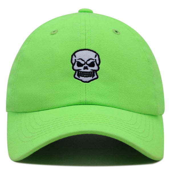 Skull Front View Premium Dad Hat Embroidered Baseball Cap Grunge