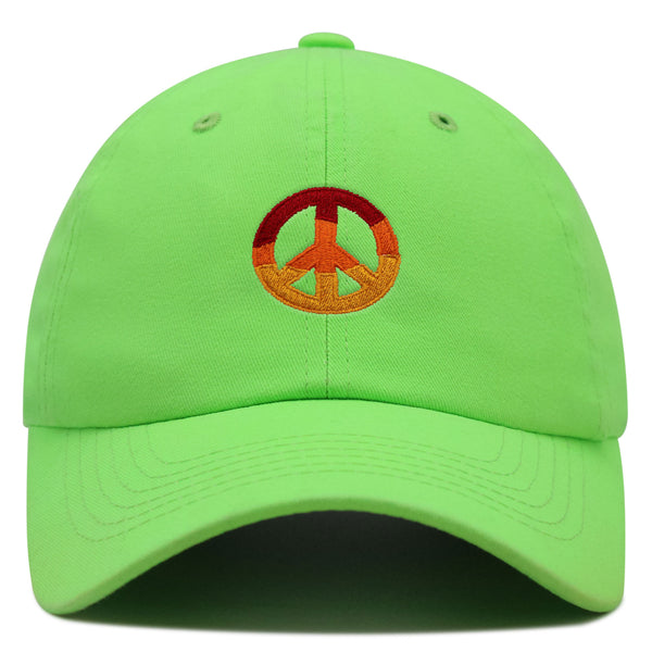 Peace Symbol Premium Dad Hat Embroidered Baseball Cap Hippie Logo