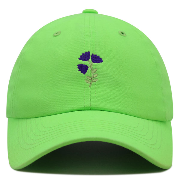 Purple flower Premium Dad Hat Embroidered Baseball Cap Purple Floral