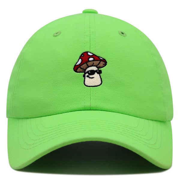 Mushroom with Sunglasses Premium Dad Hat Embroidered Baseball Cap Cool Funny