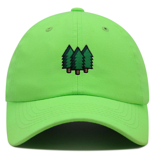 Trees Premium Dad Hat Embroidered Baseball Cap Forest Hiking