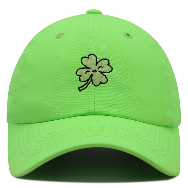 Clover Premium Dad Hat Embroidered Baseball Cap Lucky Flower