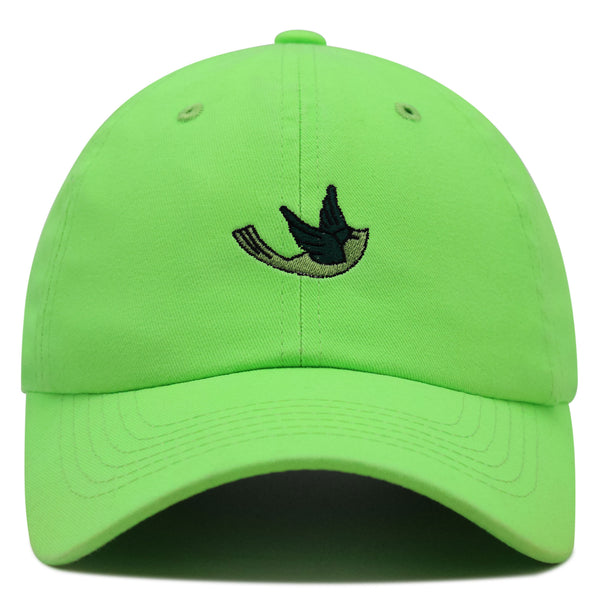 Green Bird Premium Dad Hat Embroidered Baseball Cap Nature Animal