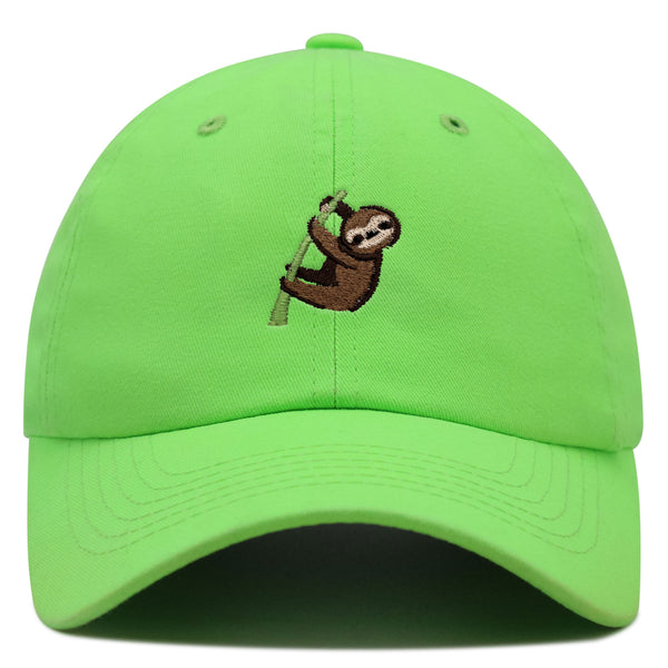 Sloth Premium Dad Hat Embroidered Baseball Cap Animal Tree