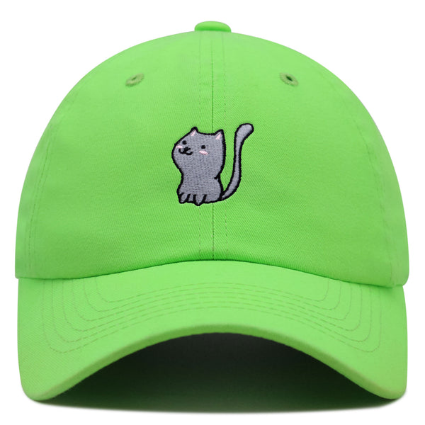 Meow Premium Dad Hat Embroidered Baseball Cap Cat Kitty