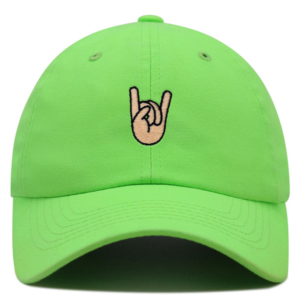 Rock and Roll Premium Dad Hat Embroidered Baseball Cap Hand Sign Peace