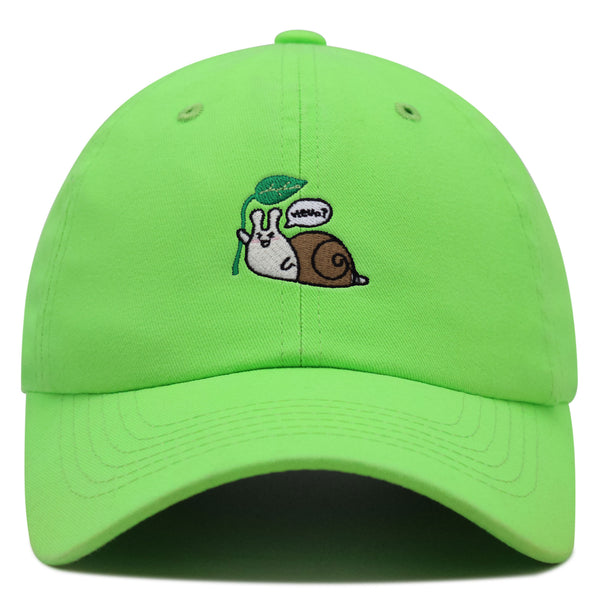 Hello Snail Premium Dad Hat Embroidered Baseball Cap Cute Character