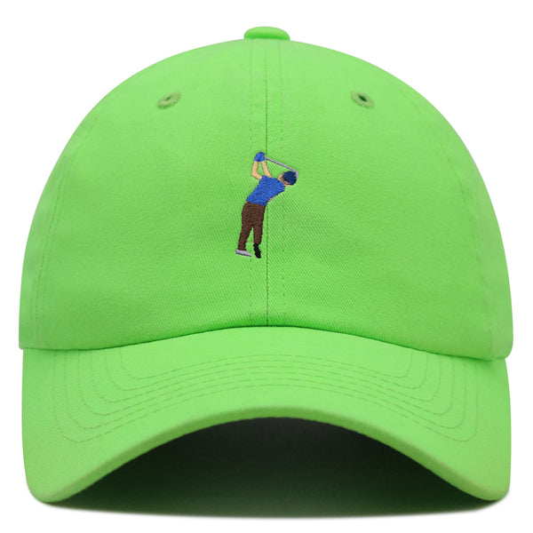 Golfer Premium Dad Hat Embroidered Baseball Cap Gold Swing