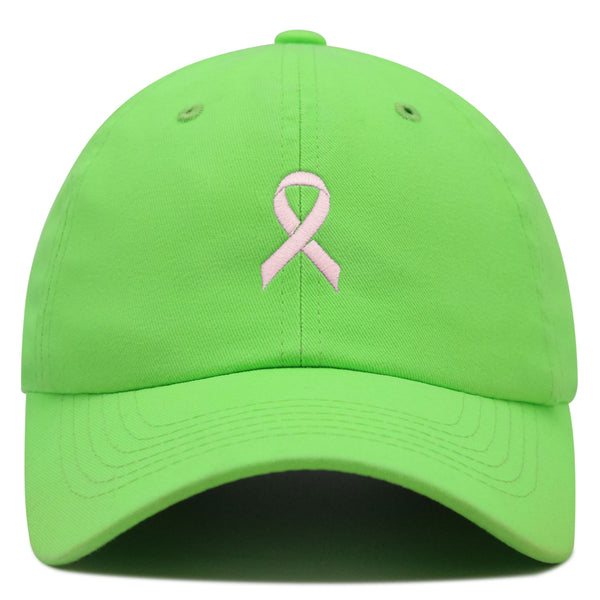 Pink Ribbon Premium Dad Hat Embroidered Baseball Cap Breast Cancer