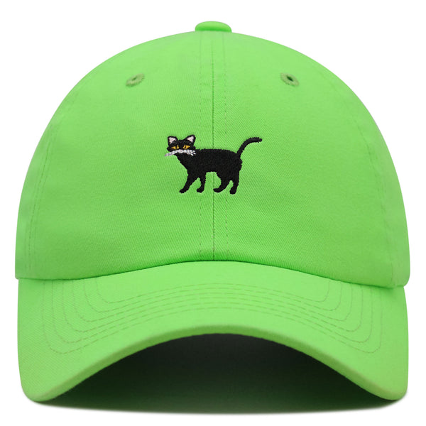 Black Cat Premium Dad Hat Embroidered Baseball Cap Cute Kitty