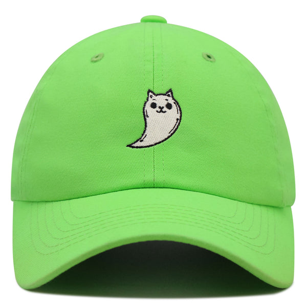 Ghost Cat  Premium Dad Hat Embroidered Baseball Cap Cute