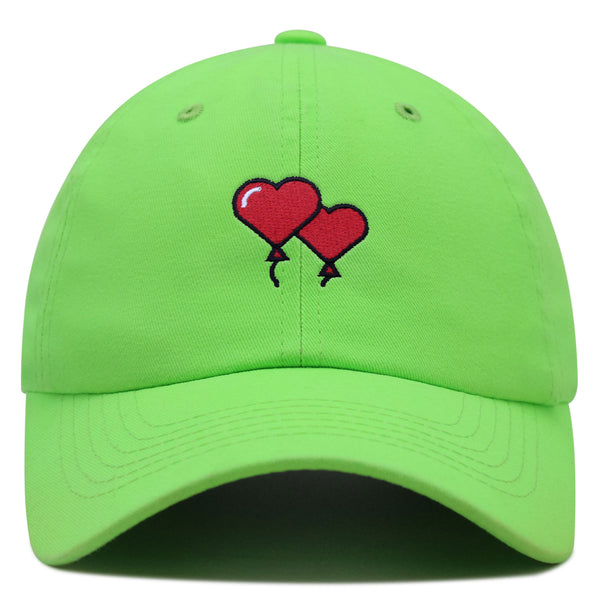 Heart Balloon Premium Dad Hat Embroidered Baseball Cap Red Ballon