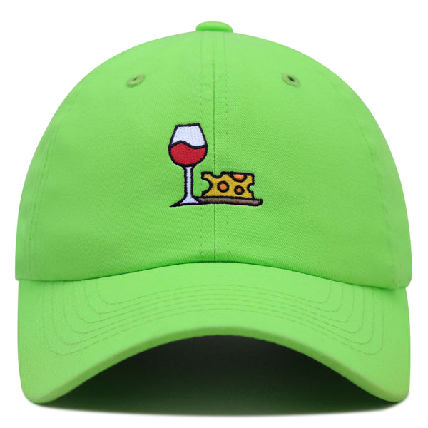 Wine and Cheese Premium Dad Hat Embroidered Baseball Cap Winery Logo