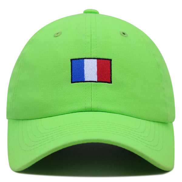 France Flag Premium Dad Hat Embroidered Cotton Baseball Cap Soccer