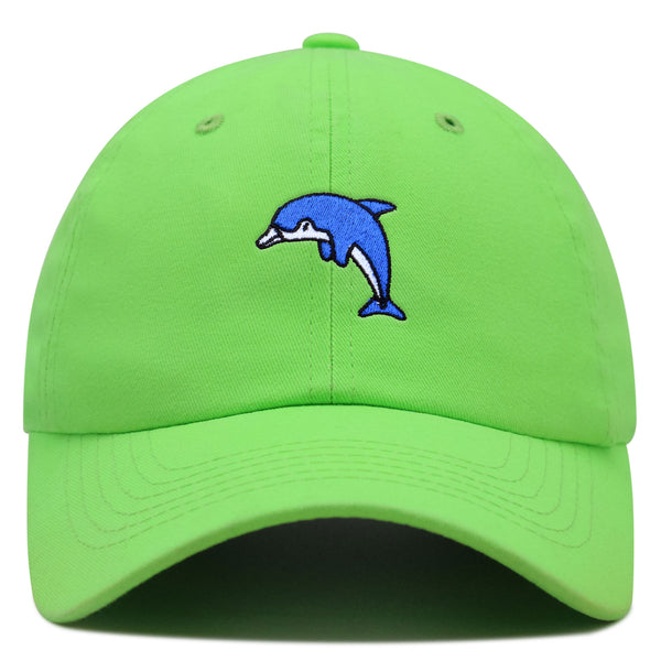 Blue Dolphin Premium Dad Hat Embroidered Cotton Baseball Cap Aquarium Florida