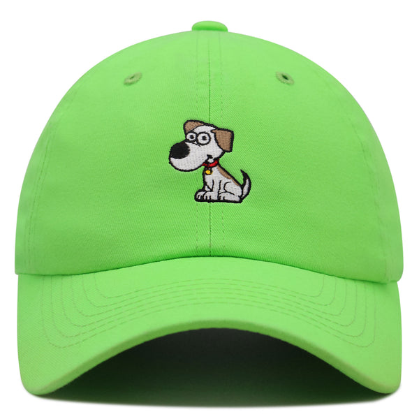 Dog with Red Collar Premium Dad Hat Embroidered Cotton Baseball Cap Cartoon Puppy