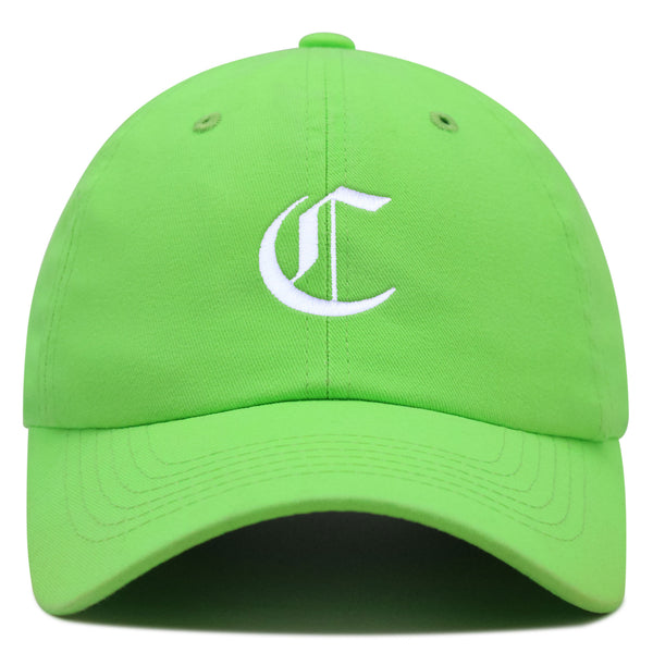 Old English Letter C Premium Dad Hat Embroidered Cotton Baseball Cap English Alphabet