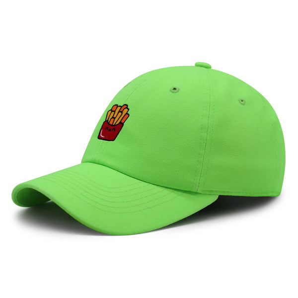 Smiling French Fries Premium Dad Hat Embroidered Baseball Cap Chips Fast Food