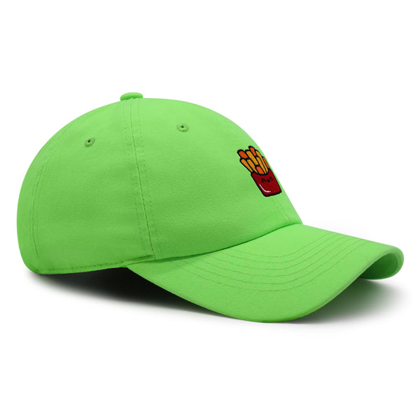 Smiling French Fries Premium Dad Hat Embroidered Baseball Cap Chips Fast Food