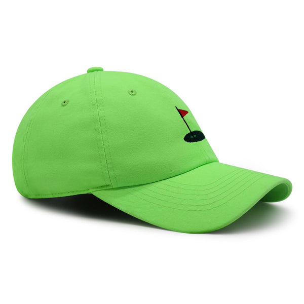 Golf Cup Premium Dad Hat Embroidered Baseball Cap Golf Ball Hole Flagstick Pin