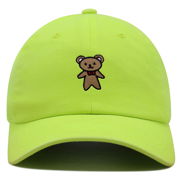 Teddy Bear Premium Dad Hat Embroidered Baseball Cap Ribbon Brown