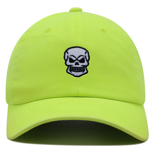 Skull Front View Premium Dad Hat Embroidered Baseball Cap Grunge