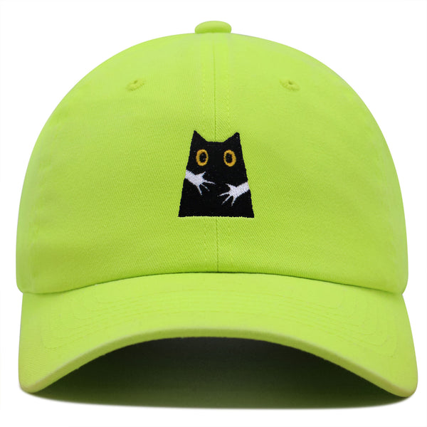 Hugs Premium Dad Hat Embroidered Baseball Cap Black Cat Mom